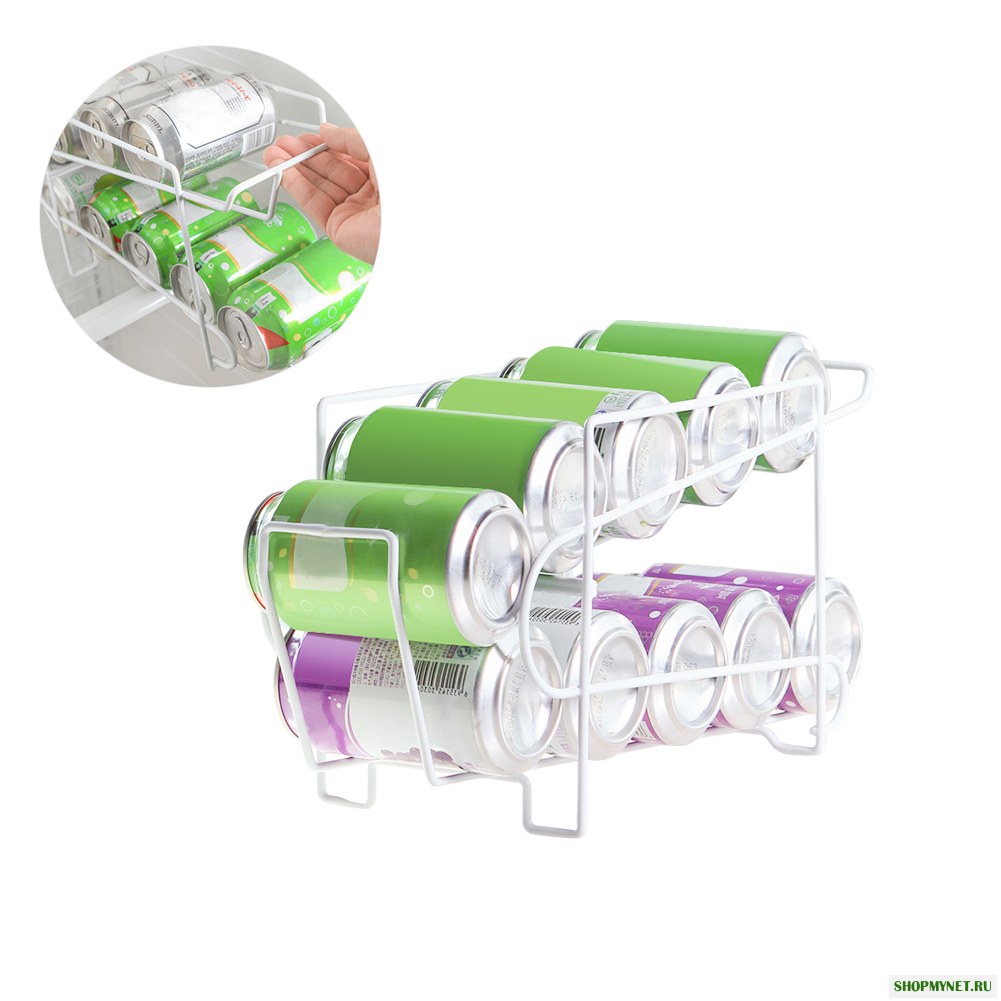 Cans Cola Kitchen Storage Rack Двухслойная полка для настольных компьютеров